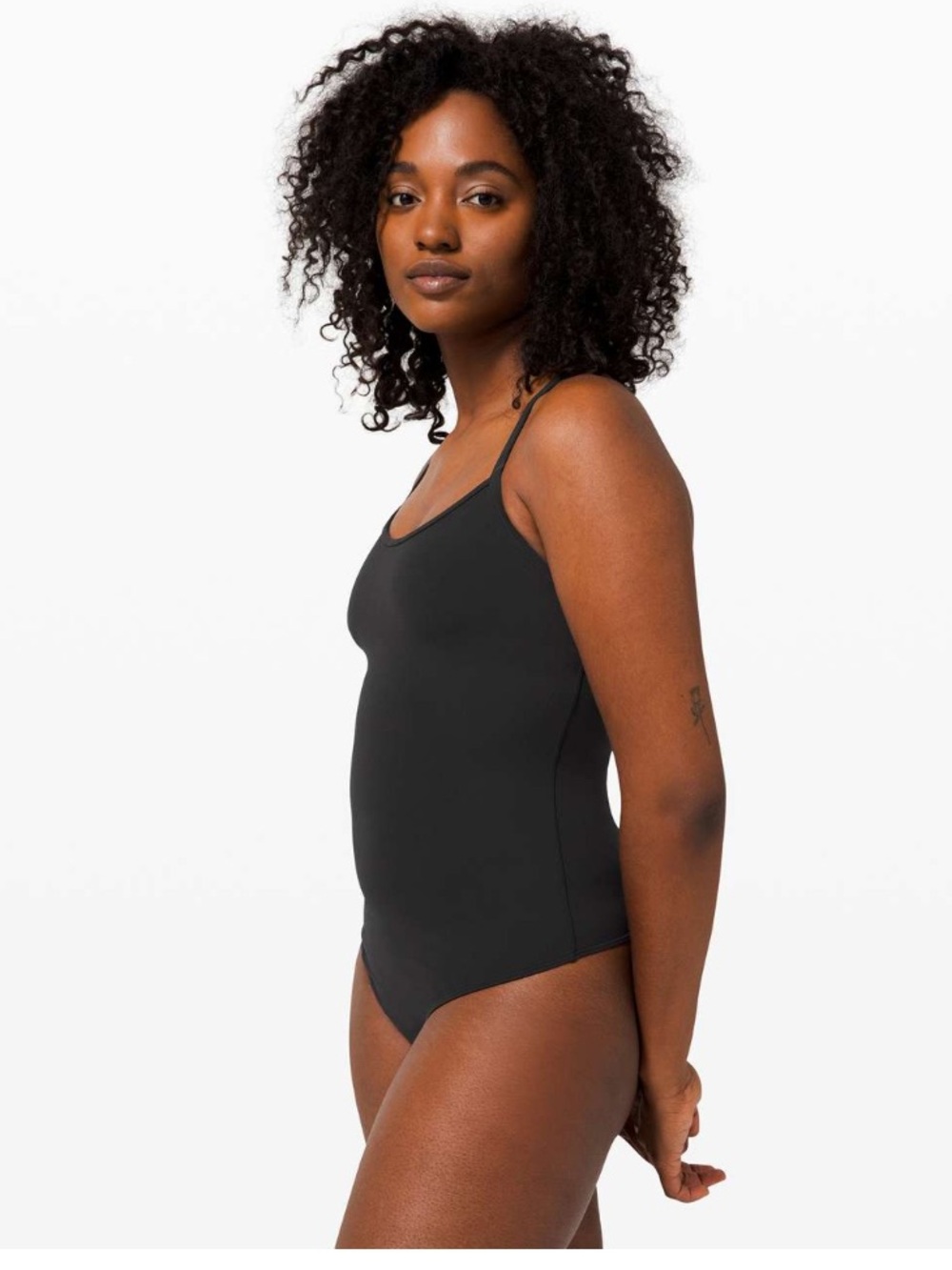 Lululemon Nulu Bodysuit in black Size 4 Black Strappy Racerback Built In Bra